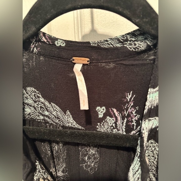 Free People Blooms Peacock Print Oversized Blouse Small - Picture 5 of 5